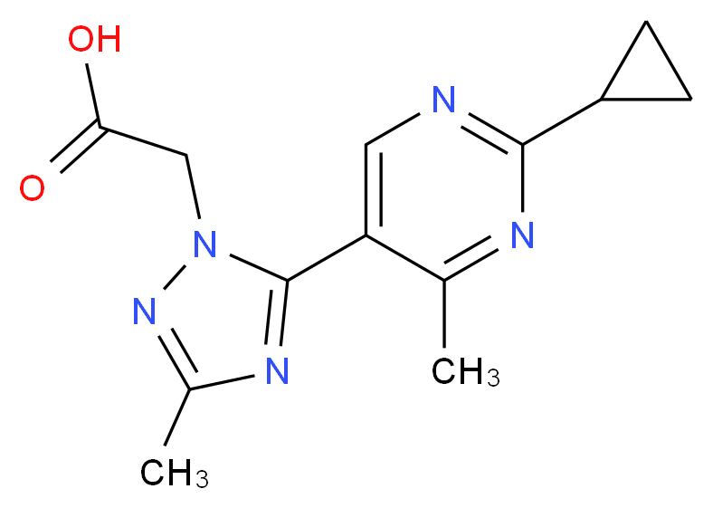 [5-(2-cyclopropyl-4-methylpyrimidin-5-yl)-3-methyl-1H-1,2,4-triazol-1-yl]acetic acid_Molecular_structure_CAS_)