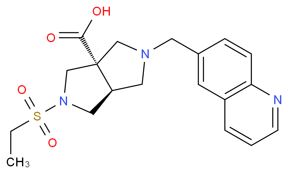 (3aS*,6aS*)-2-(ethylsulfonyl)-5-(quinolin-6-ylmethyl)hexahydropyrrolo[3,4-c]pyrrole-3a(1H)-carboxylic acid_Molecular_structure_CAS_)