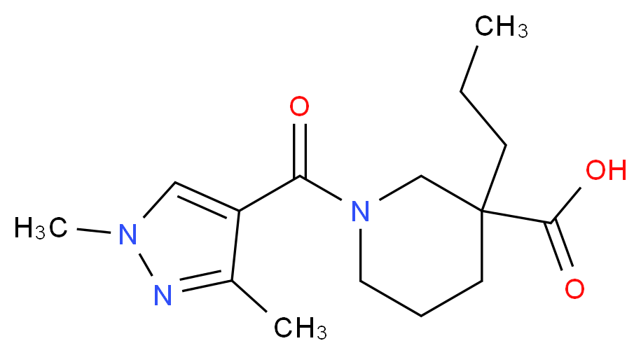 1-[(1,3-dimethyl-1H-pyrazol-4-yl)carbonyl]-3-propylpiperidine-3-carboxylic acid_Molecular_structure_CAS_)