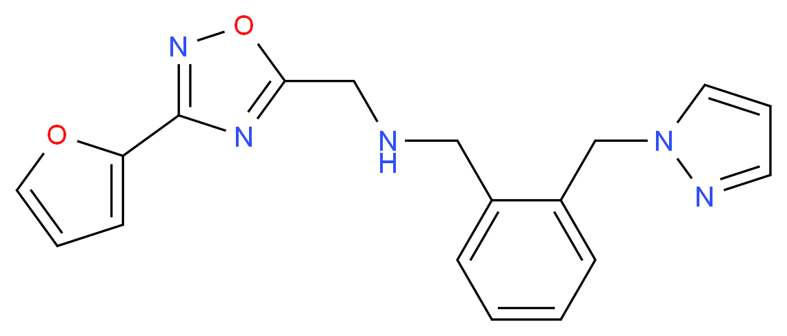 1-[3-(2-furyl)-1,2,4-oxadiazol-5-yl]-N-[2-(1H-pyrazol-1-ylmethyl)benzyl]methanamine_Molecular_structure_CAS_)