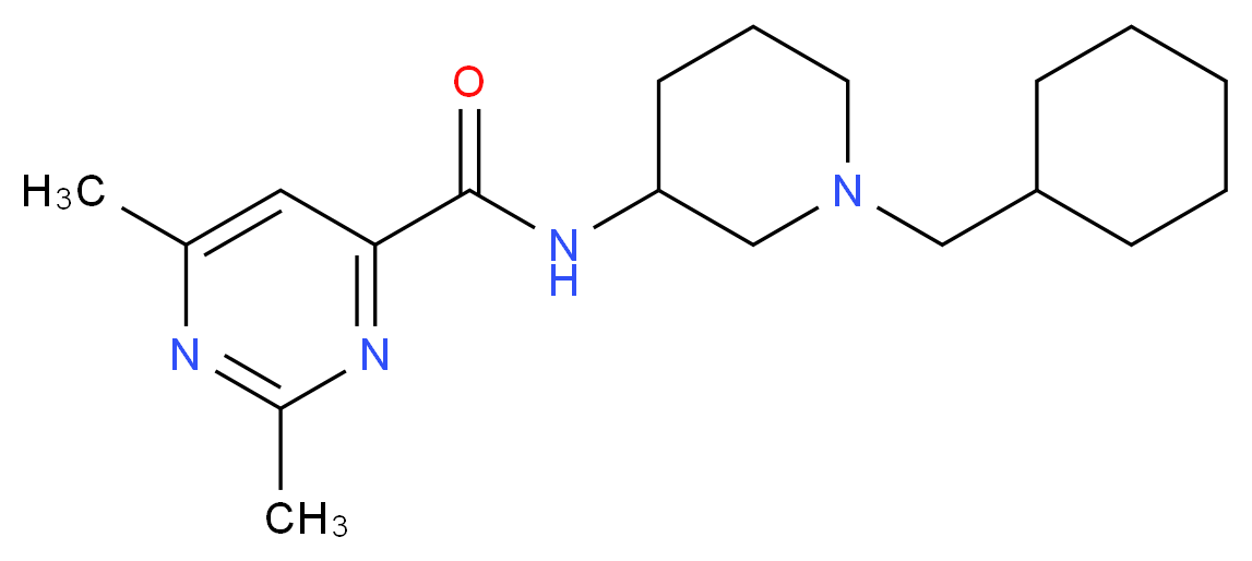 N-[1-(cyclohexylmethyl)-3-piperidinyl]-2,6-dimethyl-4-pyrimidinecarboxamide_Molecular_structure_CAS_)