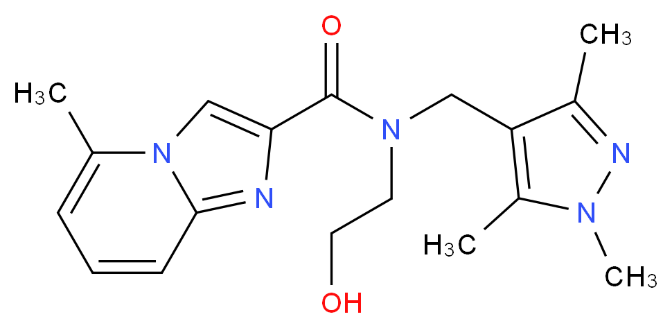 N-(2-hydroxyethyl)-5-methyl-N-[(1,3,5-trimethyl-1H-pyrazol-4-yl)methyl]imidazo[1,2-a]pyridine-2-carboxamide_Molecular_structure_CAS_)