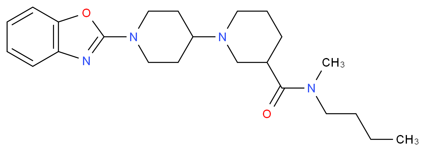 1'-(1,3-benzoxazol-2-yl)-N-butyl-N-methyl-1,4'-bipiperidine-3-carboxamide_Molecular_structure_CAS_)
