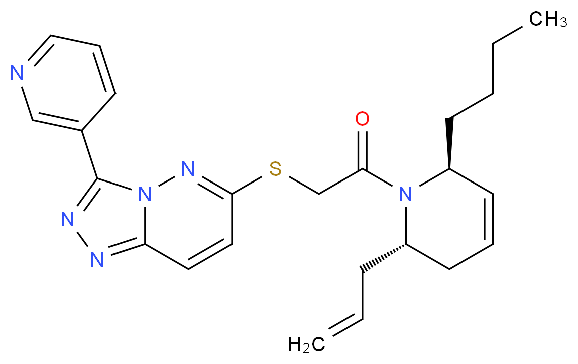 6-({2-[(2S*,6S*)-2-allyl-6-butyl-3,6-dihydro-1(2H)-pyridinyl]-2-oxoethyl}thio)-3-(3-pyridinyl)[1,2,4]triazolo[4,3-b]pyridazine_Molecular_structure_CAS_)