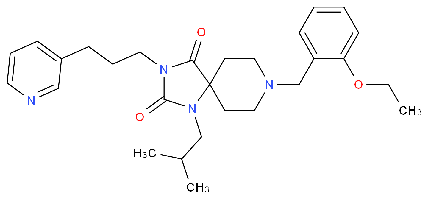 8-(2-ethoxybenzyl)-1-isobutyl-3-[3-(3-pyridinyl)propyl]-1,3,8-triazaspiro[4.5]decane-2,4-dione_Molecular_structure_CAS_)