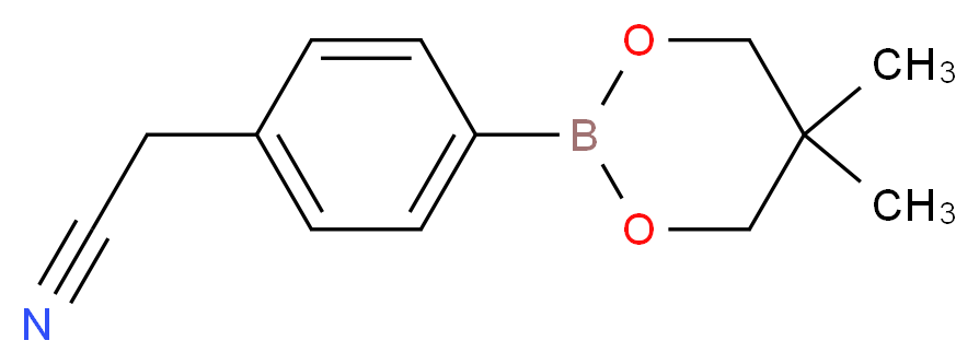 [4-(5,5-dimethyl-1,3,2-dioxaborinan-2-yl)phenyl]acetonitrile_Molecular_structure_CAS_905966-41-8)
