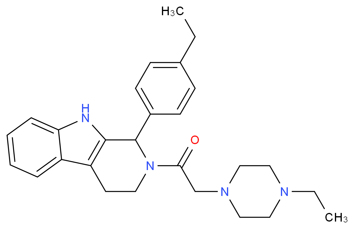 1-(4-ethylphenyl)-2-[(4-ethyl-1-piperazinyl)acetyl]-2,3,4,9-tetrahydro-1H-beta-carboline_Molecular_structure_CAS_)