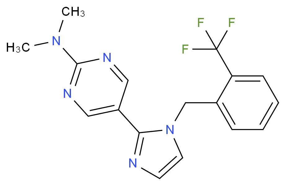 N,N-dimethyl-5-{1-[2-(trifluoromethyl)benzyl]-1H-imidazol-2-yl}pyrimidin-2-amine_Molecular_structure_CAS_)