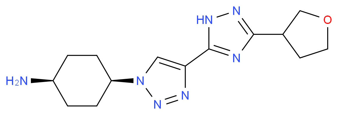 (cis-4-{4-[3-(tetrahydrofuran-3-yl)-1H-1,2,4-triazol-5-yl]-1H-1,2,3-triazol-1-yl}cyclohexyl)amine_Molecular_structure_CAS_)