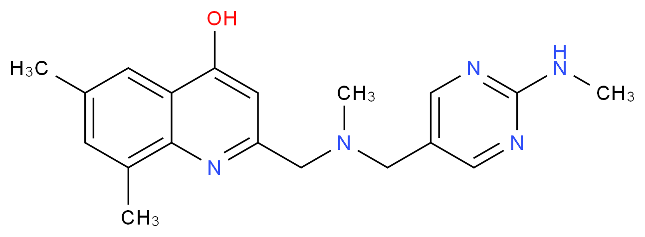 6,8-dimethyl-2-[(methyl{[2-(methylamino)pyrimidin-5-yl]methyl}amino)methyl]quinolin-4-ol_Molecular_structure_CAS_)