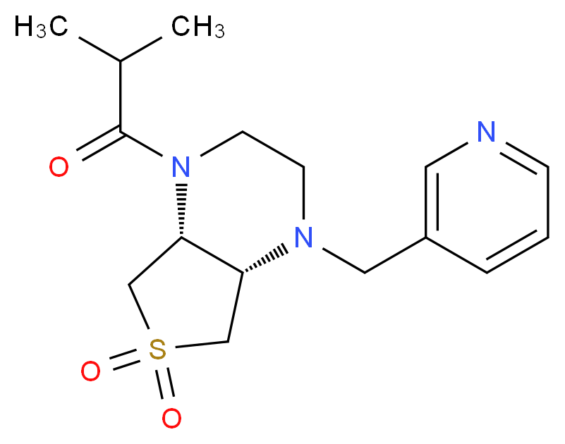 (4aS*,7aR*)-1-isobutyryl-4-(3-pyridinylmethyl)octahydrothieno[3,4-b]pyrazine 6,6-dioxide_Molecular_structure_CAS_)