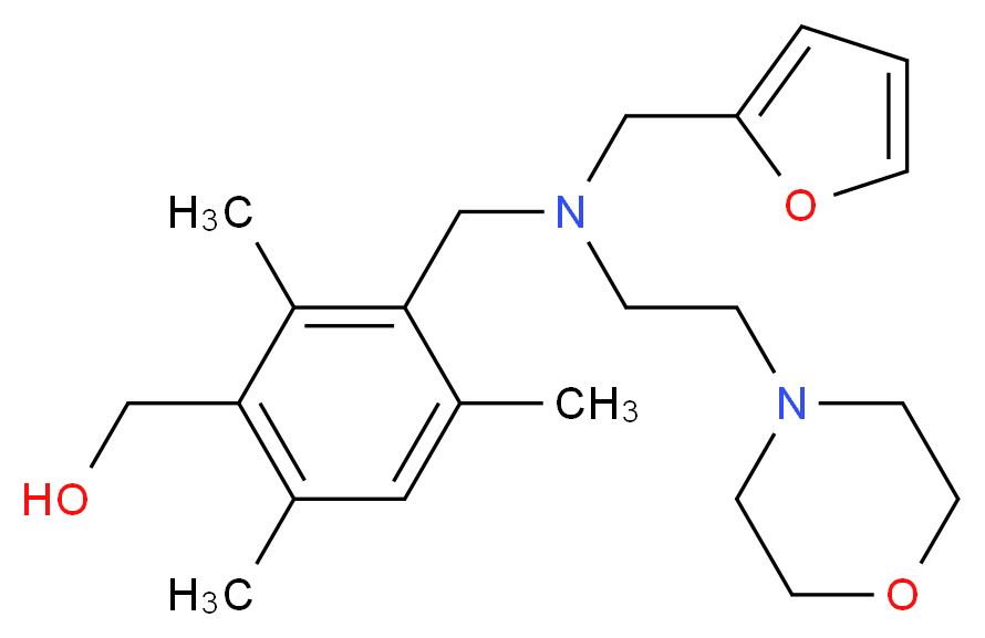 (3-{[(2-furylmethyl)(2-morpholin-4-ylethyl)amino]methyl}-2,4,6-trimethylphenyl)methanol_Molecular_structure_CAS_)