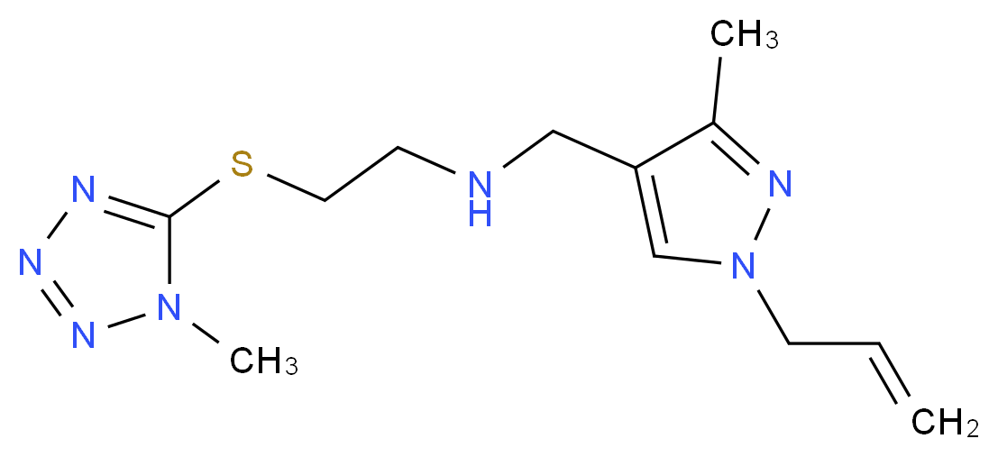 N-[(1-allyl-3-methyl-1H-pyrazol-4-yl)methyl]-2-[(1-methyl-1H-tetrazol-5-yl)thio]ethanamine_Molecular_structure_CAS_)