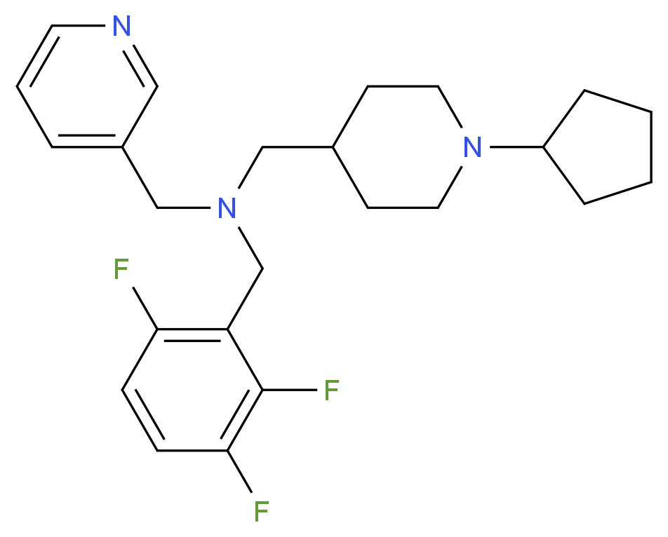 1-(1-cyclopentyl-4-piperidinyl)-N-(3-pyridinylmethyl)-N-(2,3,6-trifluorobenzyl)methanamine_Molecular_structure_CAS_)