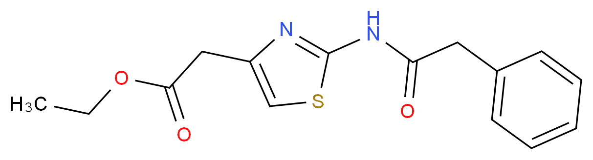 ethyl 2-[2-(2-phenylacetamido)-1,3-thiazol-4-yl]acetate_Molecular_structure_CAS_)
