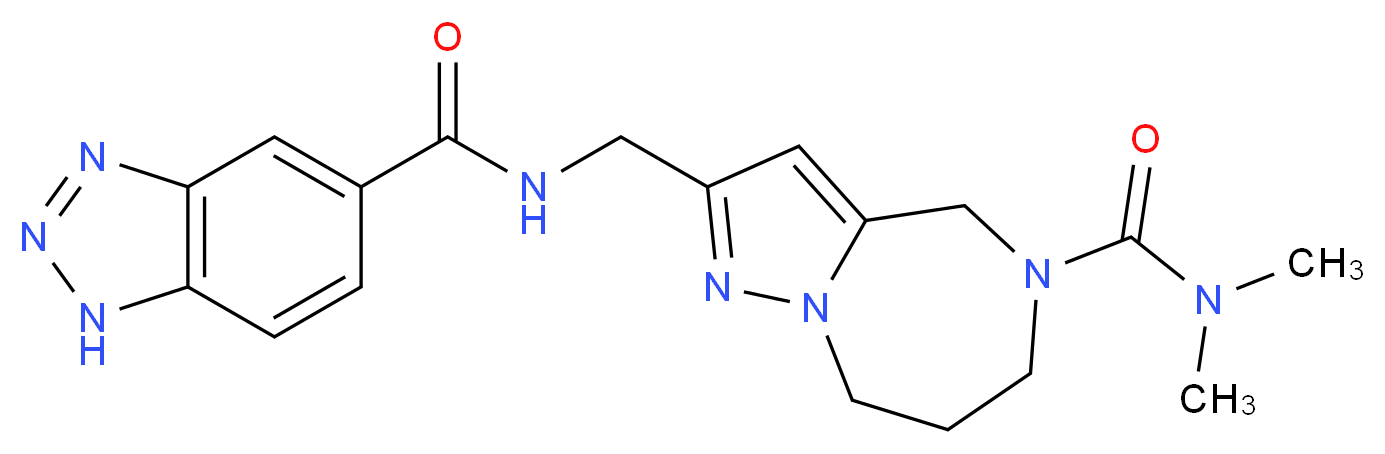 2-{[(1H-1,2,3-benzotriazol-5-ylcarbonyl)amino]methyl}-N,N-dimethyl-7,8-dihydro-4H-pyrazolo[1,5-a][1,4]diazepine-5(6H)-carboxamide_Molecular_structure_CAS_)