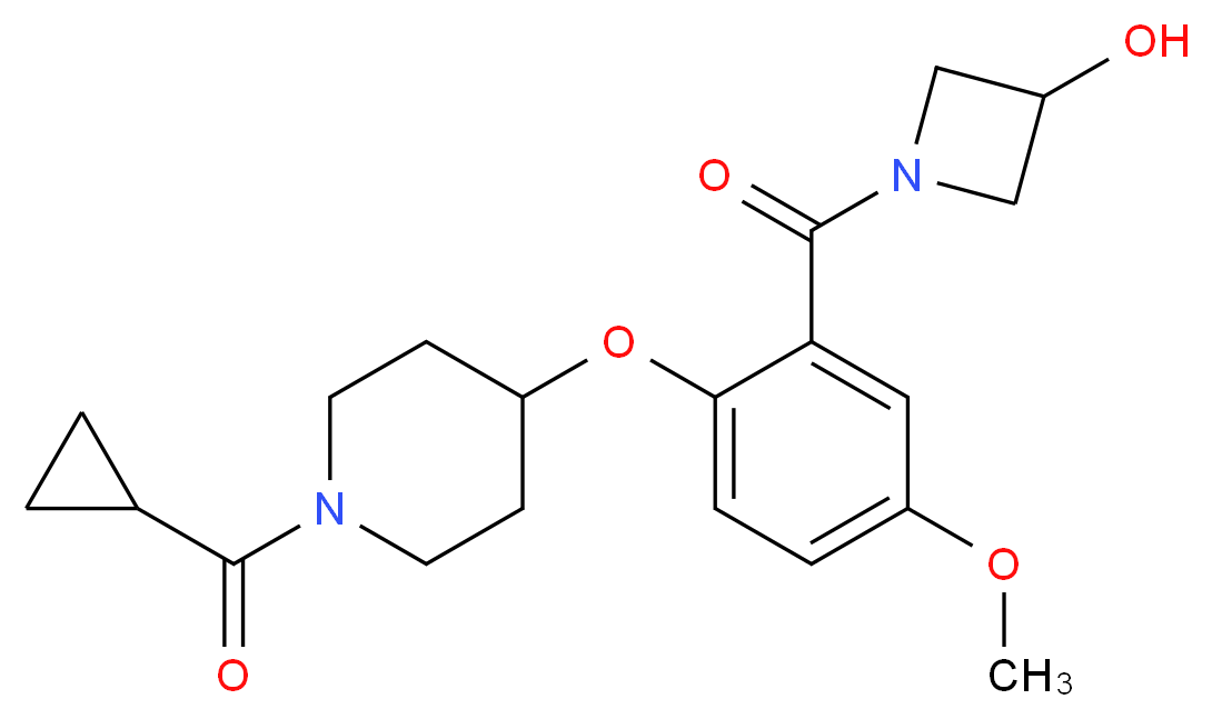 1-(2-{[1-(cyclopropylcarbonyl)piperidin-4-yl]oxy}-5-methoxybenzoyl)azetidin-3-ol_Molecular_structure_CAS_)