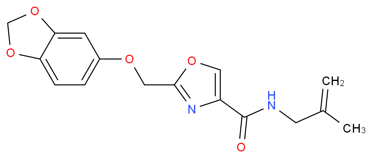 2-[(1,3-benzodioxol-5-yloxy)methyl]-N-(2-methyl-2-propen-1-yl)-1,3-oxazole-4-carboxamide_Molecular_structure_CAS_)