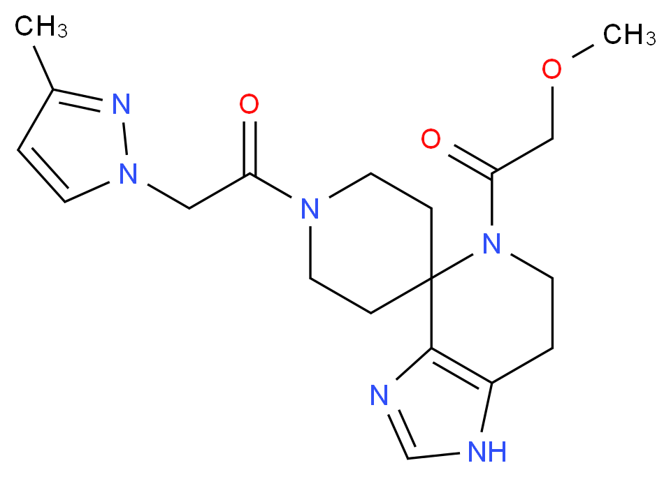 5-(methoxyacetyl)-1'-[(3-methyl-1H-pyrazol-1-yl)acetyl]-1,5,6,7-tetrahydrospiro[imidazo[4,5-c]pyridine-4,4'-piperidine]_Molecular_structure_CAS_)