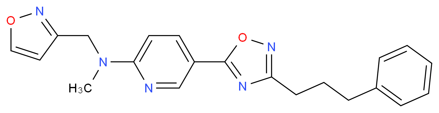 N-(3-isoxazolylmethyl)-N-methyl-5-[3-(3-phenylpropyl)-1,2,4-oxadiazol-5-yl]-2-pyridinamine_Molecular_structure_CAS_)