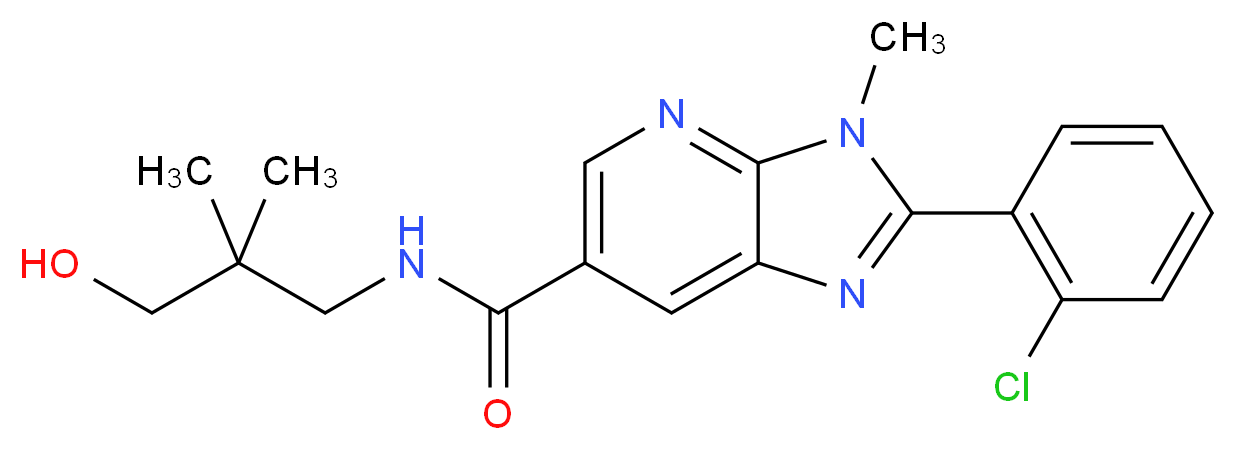 2-(2-chlorophenyl)-N-(3-hydroxy-2,2-dimethylpropyl)-3-methyl-3H-imidazo[4,5-b]pyridine-6-carboxamide_Molecular_structure_CAS_)