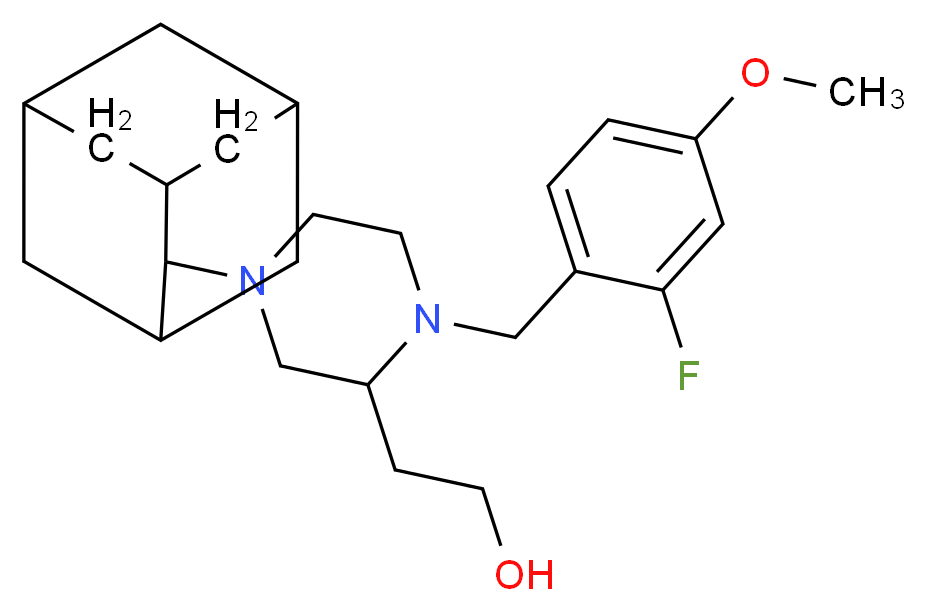 2-[4-(2-adamantyl)-1-(2-fluoro-4-methoxybenzyl)-2-piperazinyl]ethanol_Molecular_structure_CAS_)