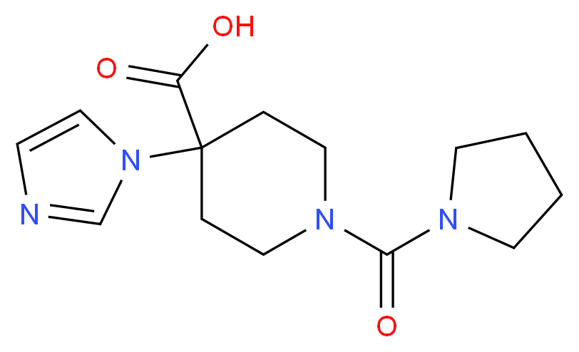 4-(1H-imidazol-1-yl)-1-(pyrrolidin-1-ylcarbonyl)piperidine-4-carboxylic acid_Molecular_structure_CAS_)