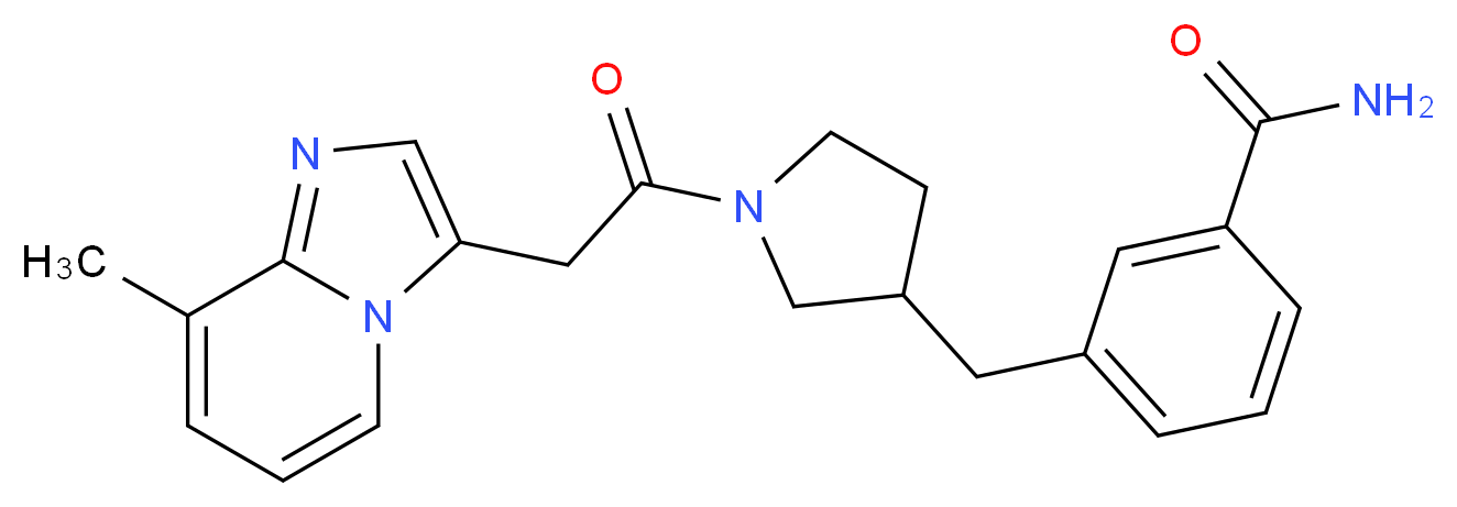 3-({1-[(8-methylimidazo[1,2-a]pyridin-3-yl)acetyl]pyrrolidin-3-yl}methyl)benzamide_Molecular_structure_CAS_)