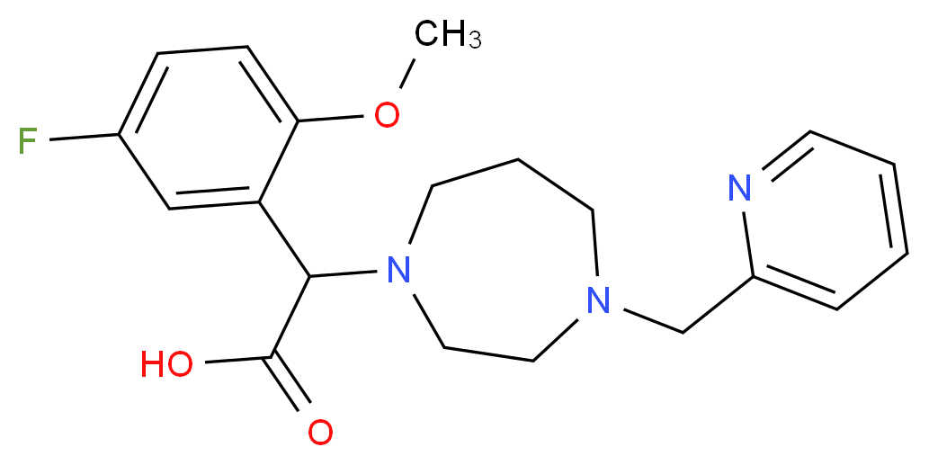 (5-fluoro-2-methoxyphenyl)[4-(pyridin-2-ylmethyl)-1,4-diazepan-1-yl]acetic acid_Molecular_structure_CAS_)