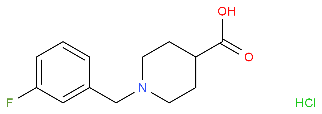 1-(3-Fluorobenzyl)-4-piperidinecarboxylic acid hydrochloride_Molecular_structure_CAS_451485-55-5)