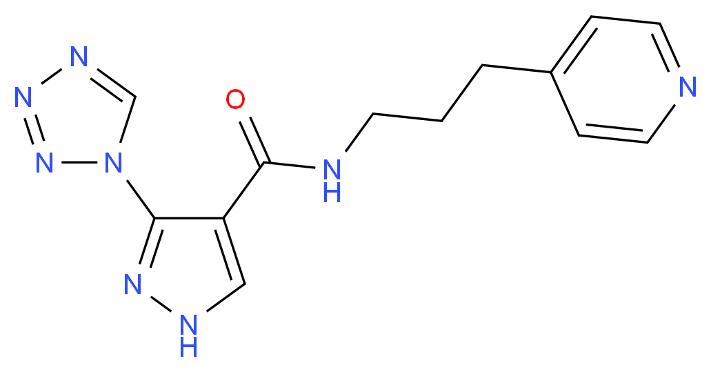 N-(3-pyridin-4-ylpropyl)-3-(1H-tetrazol-1-yl)-1H-pyrazole-4-carboxamide_Molecular_structure_CAS_)