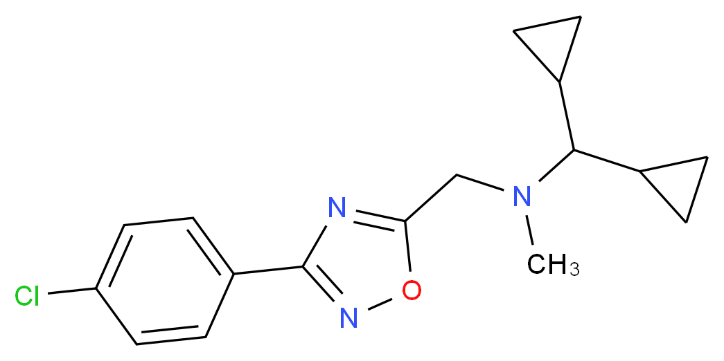 N-{[3-(4-chlorophenyl)-1,2,4-oxadiazol-5-yl]methyl}-1,1-dicyclopropyl-N-methylmethanamine_Molecular_structure_CAS_)
