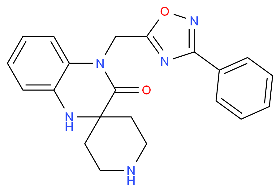 4'-[(3-phenyl-1,2,4-oxadiazol-5-yl)methyl]-1',4'-dihydro-3'H-spiro[piperidine-4,2'-quinoxalin]-3'-one_Molecular_structure_CAS_)