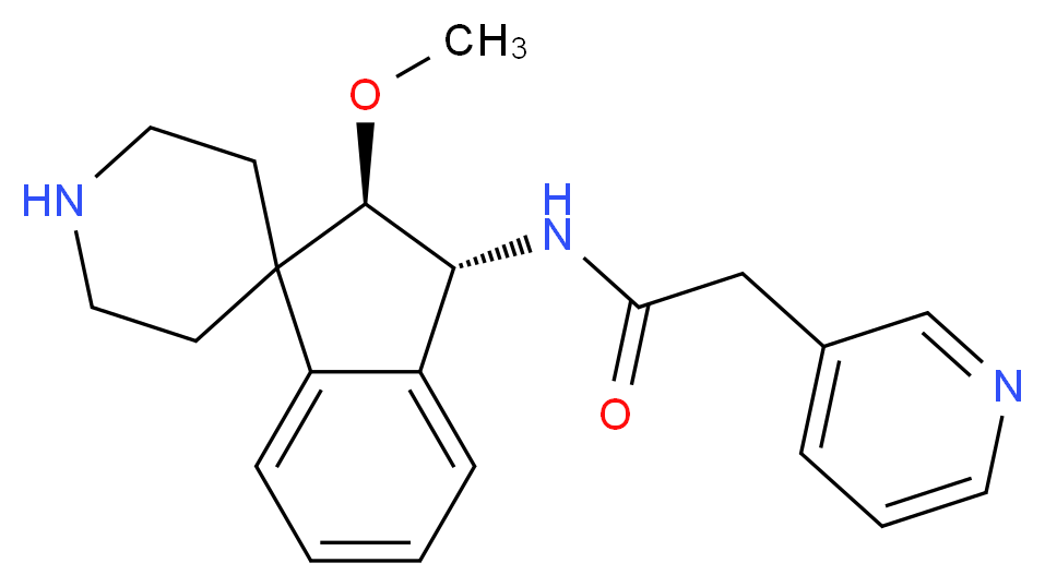N-[(2R*,3R*)-2-methoxy-2,3-dihydrospiro[indene-1,4'-piperidin]-3-yl]-2-(3-pyridinyl)acetamide_Molecular_structure_CAS_)