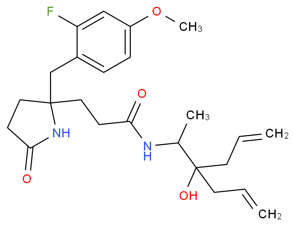 N-(2-allyl-2-hydroxy-1-methyl-4-penten-1-yl)-3-[2-(2-fluoro-4-methoxybenzyl)-5-oxo-2-pyrrolidinyl]propanamide_Molecular_structure_CAS_)