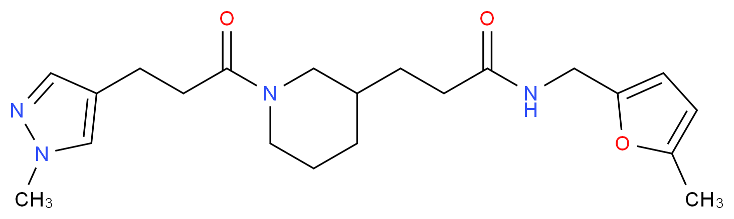 N-[(5-methyl-2-furyl)methyl]-3-{1-[3-(1-methyl-1H-pyrazol-4-yl)propanoyl]-3-piperidinyl}propanamide_Molecular_structure_CAS_)