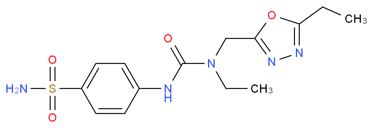 4-[({ethyl[(5-ethyl-1,3,4-oxadiazol-2-yl)methyl]amino}carbonyl)amino]benzenesulfonamide_Molecular_structure_CAS_)
