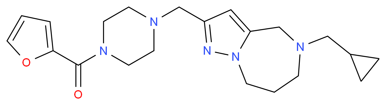 5-(cyclopropylmethyl)-2-{[4-(2-furoyl)-1-piperazinyl]methyl}-5,6,7,8-tetrahydro-4H-pyrazolo[1,5-a][1,4]diazepine_Molecular_structure_CAS_)