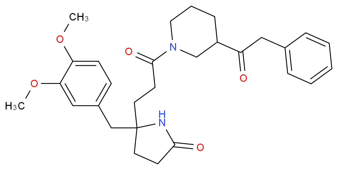 5-(3,4-dimethoxybenzyl)-5-{3-oxo-3-[3-(phenylacetyl)-1-piperidinyl]propyl}-2-pyrrolidinone_Molecular_structure_CAS_)