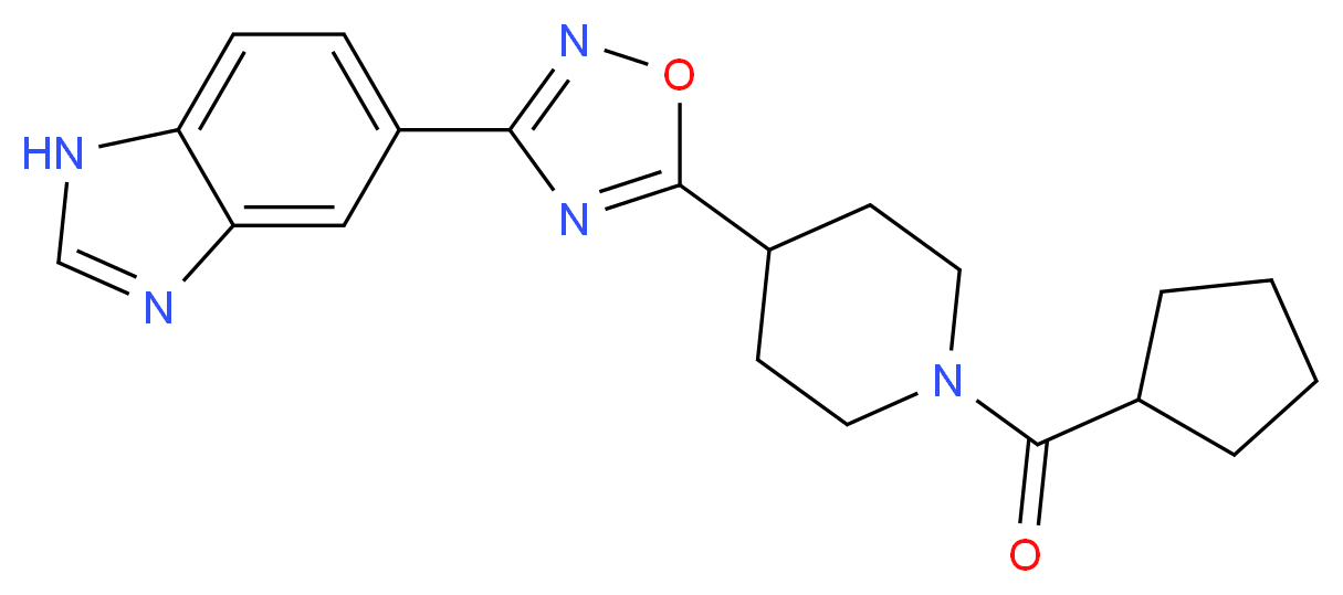 5-{5-[1-(cyclopentylcarbonyl)-4-piperidinyl]-1,2,4-oxadiazol-3-yl}-1H-benzimidazole_Molecular_structure_CAS_)