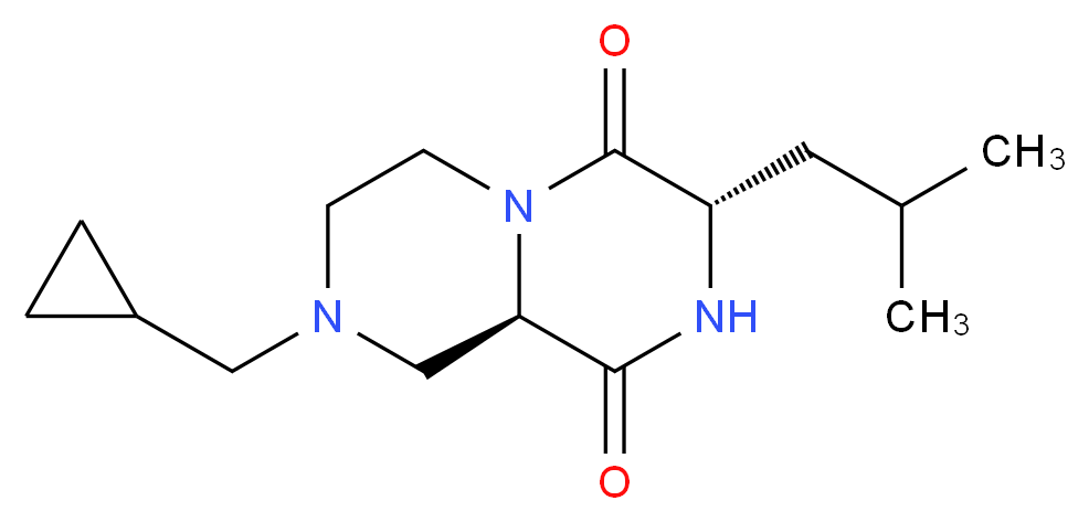(3S,9aR)-8-(cyclopropylmethyl)-3-isobutyltetrahydro-2H-pyrazino[1,2-a]pyrazine-1,4(3H,6H)-dione_Molecular_structure_CAS_)