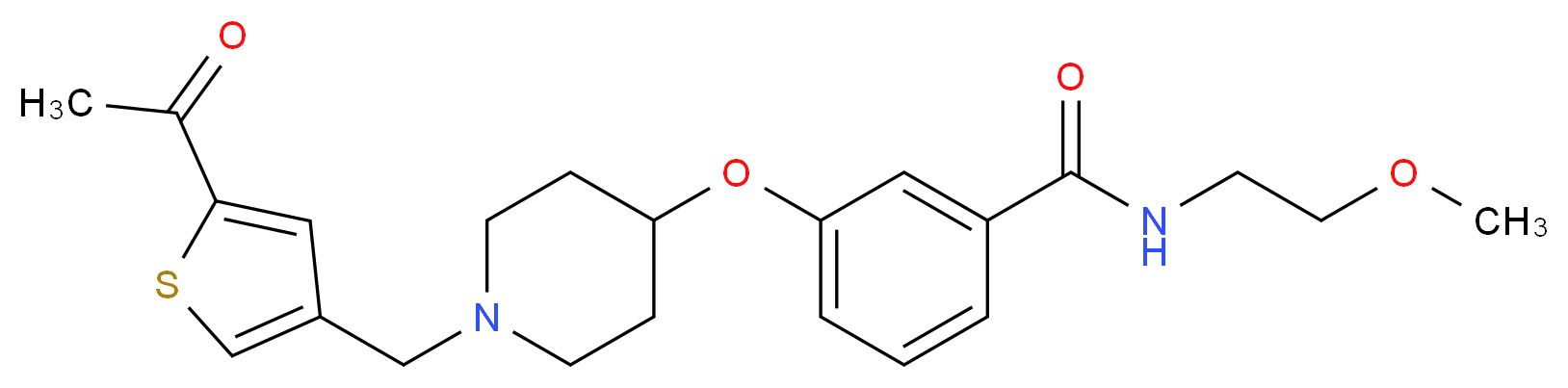 3-({1-[(5-acetyl-3-thienyl)methyl]-4-piperidinyl}oxy)-N-(2-methoxyethyl)benzamide_Molecular_structure_CAS_)