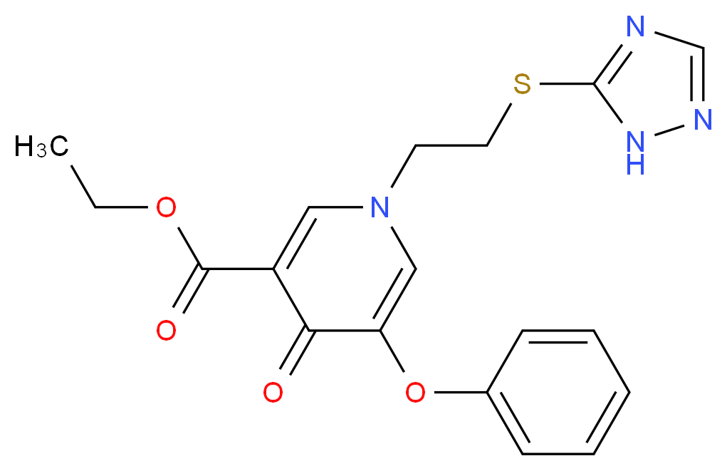 ethyl 4-oxo-5-phenoxy-1-[2-(1H-1,2,4-triazol-5-ylthio)ethyl]-1,4-dihydropyridine-3-carboxylate_Molecular_structure_CAS_)