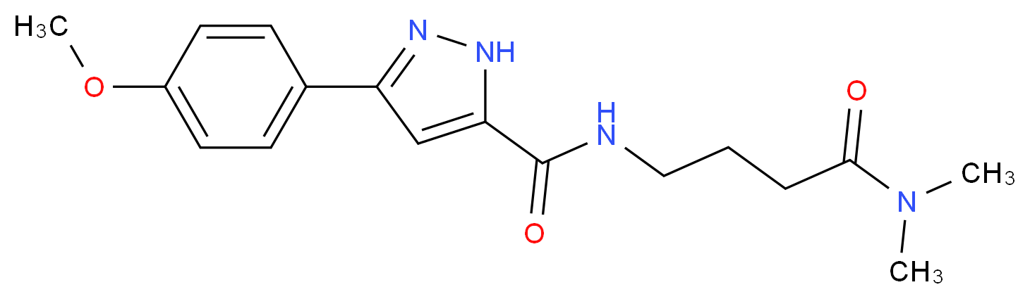 N-[4-(dimethylamino)-4-oxobutyl]-3-(4-methoxyphenyl)-1H-pyrazole-5-carboxamide_Molecular_structure_CAS_)