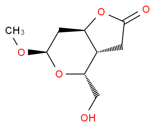 (3aS,4R,6S,7aS)-Tetrahydro-4-hydroxymethyl-6-methoxy-4H-furo[3,2-c]pyran-2(3H)-one_Molecular_structure_CAS_62158-33-2)