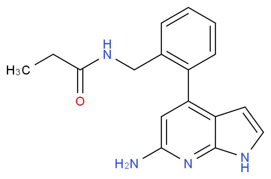 N-[2-(6-amino-1H-pyrrolo[2,3-b]pyridin-4-yl)benzyl]propanamide_Molecular_structure_CAS_)