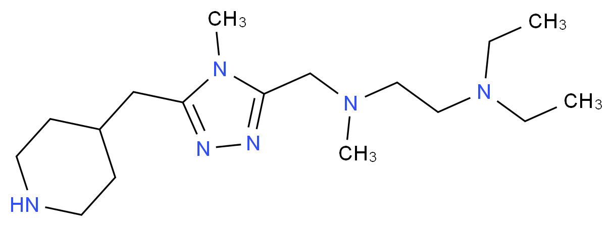 N,N-diethyl-N'-methyl-N'-{[4-methyl-5-(piperidin-4-ylmethyl)-4H-1,2,4-triazol-3-yl]methyl}ethane-1,2-diamine_Molecular_structure_CAS_)