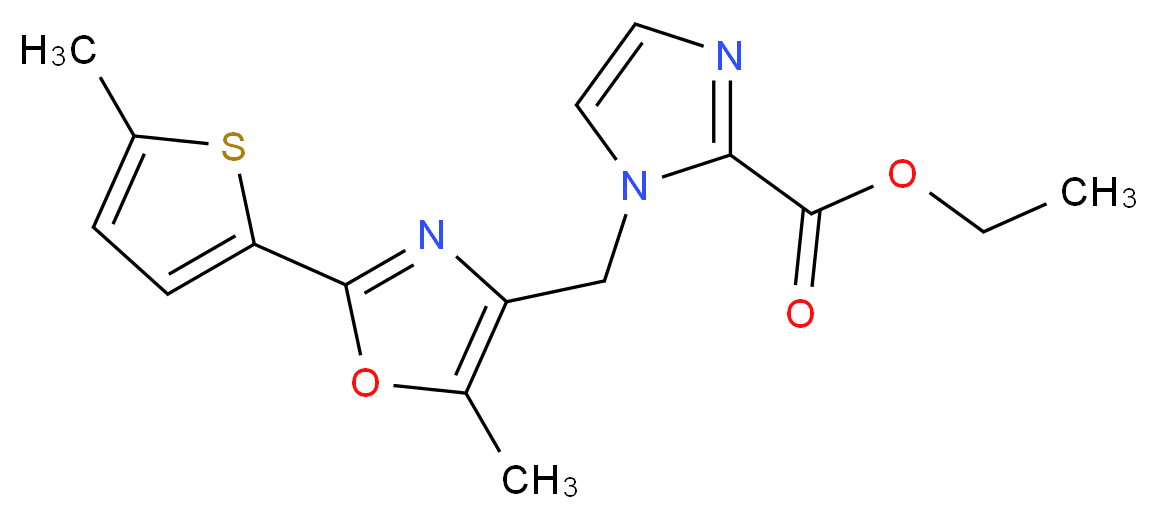 ethyl 1-{[5-methyl-2-(5-methyl-2-thienyl)-1,3-oxazol-4-yl]methyl}-1H-imidazole-2-carboxylate_Molecular_structure_CAS_)