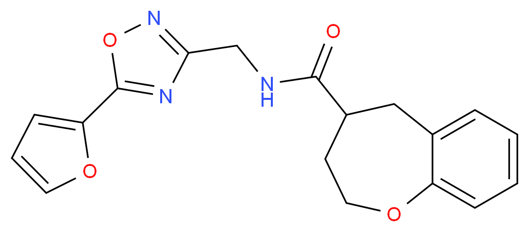N-{[5-(2-furyl)-1,2,4-oxadiazol-3-yl]methyl}-2,3,4,5-tetrahydro-1-benzoxepine-4-carboxamide_Molecular_structure_CAS_)