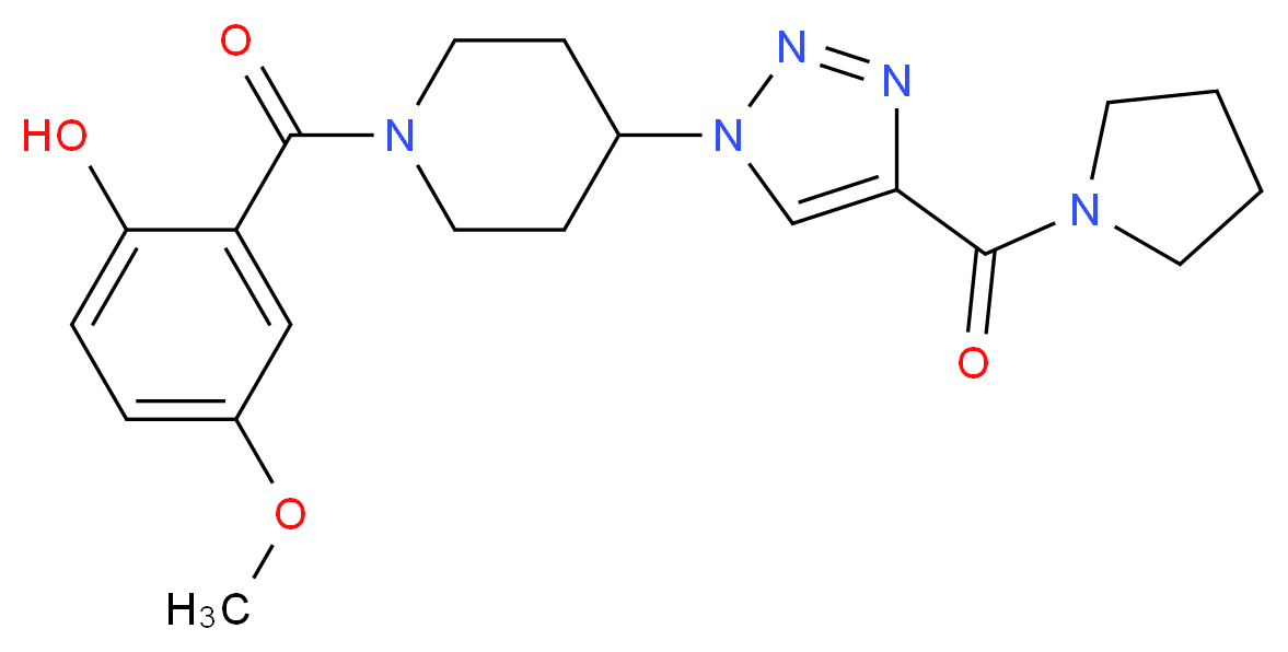 4-methoxy-2-({4-[4-(pyrrolidin-1-ylcarbonyl)-1H-1,2,3-triazol-1-yl]piperidin-1-yl}carbonyl)phenol_Molecular_structure_CAS_)